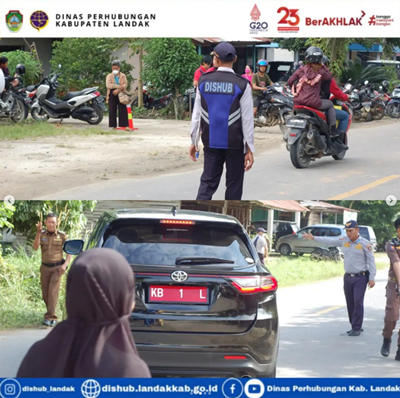 Dishub Landak Melaksanakan Pengamanan Lalu Lintas Dan Parkir Kegiatan Gelar Pangan Murah Dalam Rangka Pengendalian Inflasi Pangan, Hari Pangan Sedunia Dan Hbkn Di Provinsi Kalimantan Barat