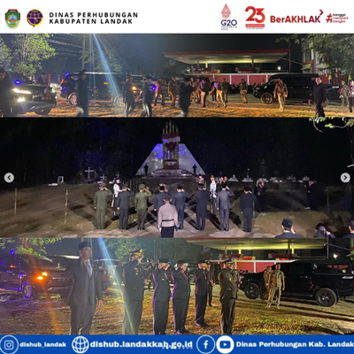 Dishub Landak Melalukan Pengaturan Lalu Lintas Dan Parkir Kegiatan Malam Renungan Suci Di Makam Pahlawan Ngabang